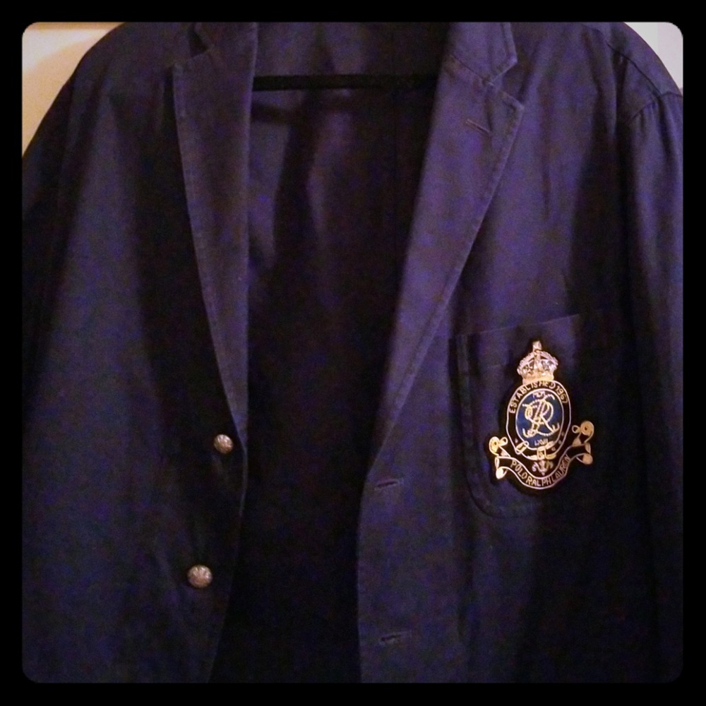 Ralph Lauren Dark Navy Crest Blazer Sport Coat